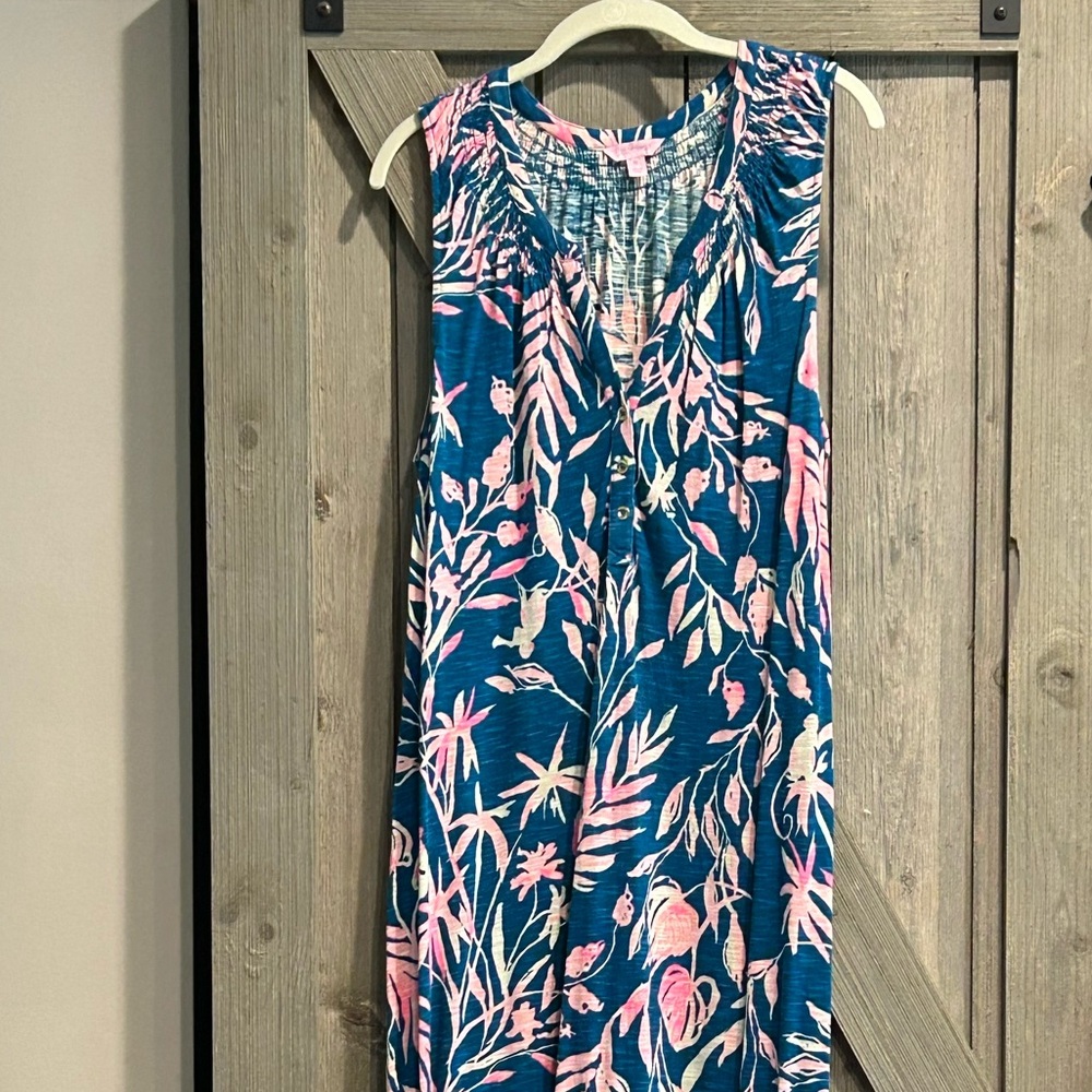 Lilly Pulitzer Floral Sleeveless Dress - Blue and Pink